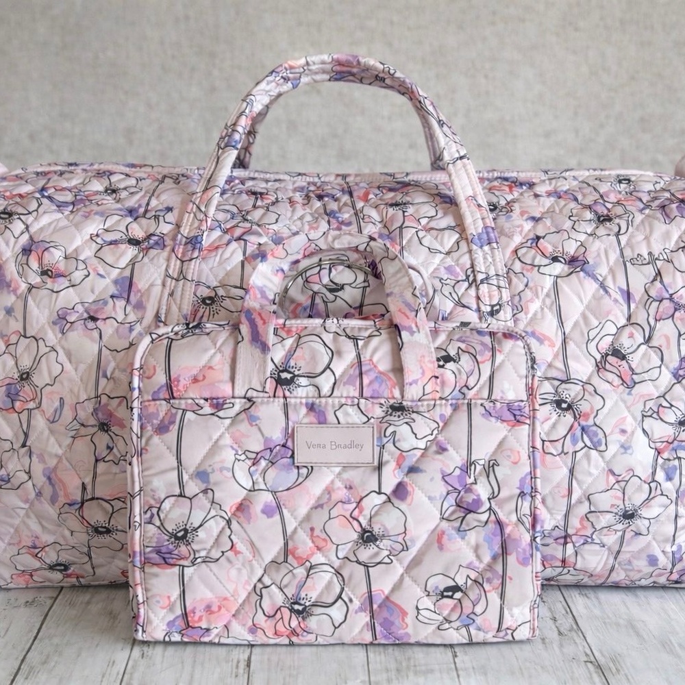 Vera Bradley Anemone Watercolor Travel Set NWOT Duffle & Organizer
